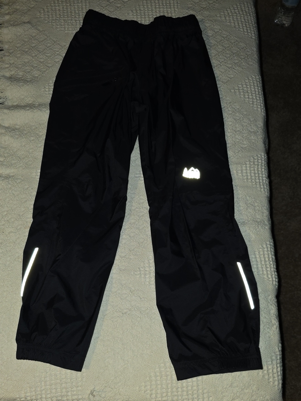 REI Black Kids Waterproof Joggers with Reflective Accents, Size Small (8)
